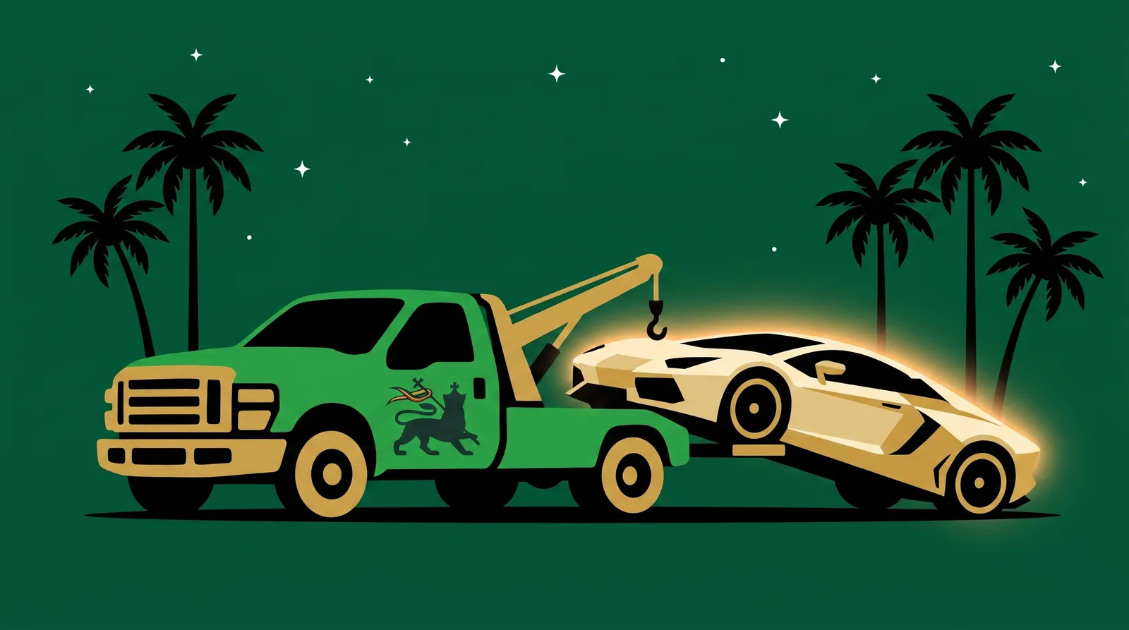 White-glove luxury and exotic vehicle transport — Save Ital tow truck carrying an exotic sports car in Palm Beach County